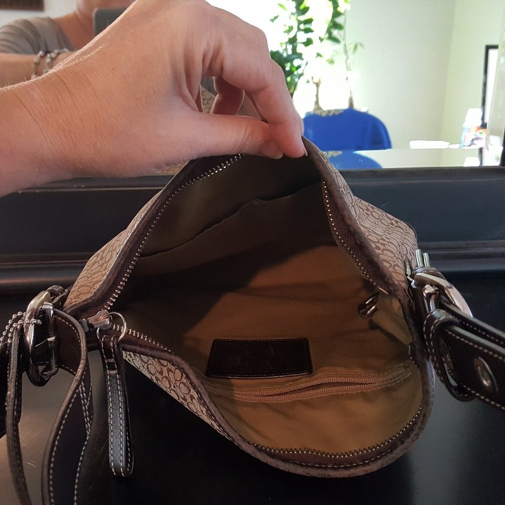 Coach Jacquard Mini Signature Hobo Bag EUC - Picture 3 of 6